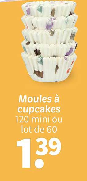 Moules à cupcakes 120 mini ou lot de 60