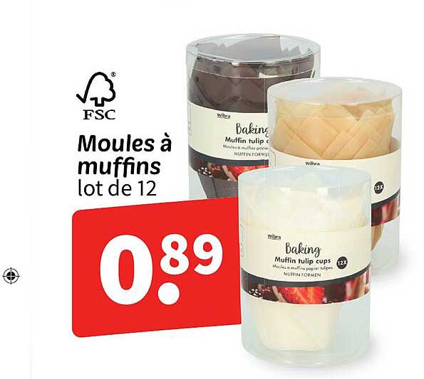 Moules à muffins lot de 12