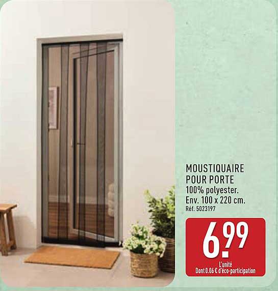 MOUSTIQUAIRE POUR PORTE 100% polyester. Env. 100 x 220 cm. Réf. 5023197