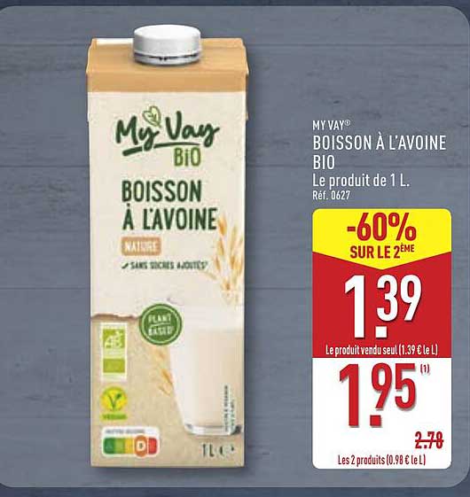MY VAY® BOISSON À L'AVOINE BIO