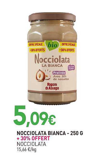 NOCCIOLATA BIANCA - 250 G + 30% OFFERT NOCCIOLATA