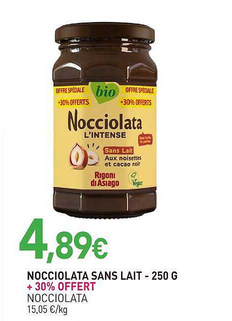 NOCCIOLATA SANS LAIT - 250 G + 30% OFFERT