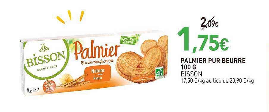 PALMIER PUR BEURRE 100 G BISSON