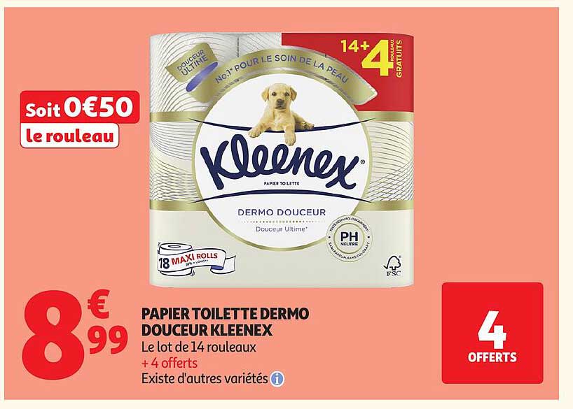 PAPIER TOILETTE DERMO DOUCEUR KLEENEX