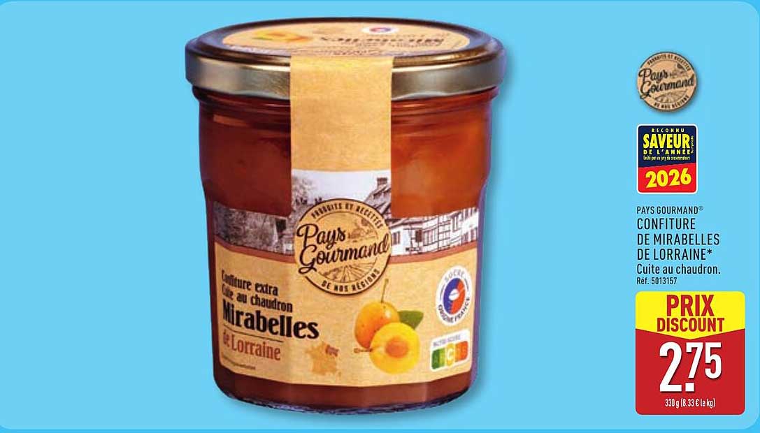 PAYS GOURMAND CONFITURE DE MIRABELLES DE LORRAINE*
