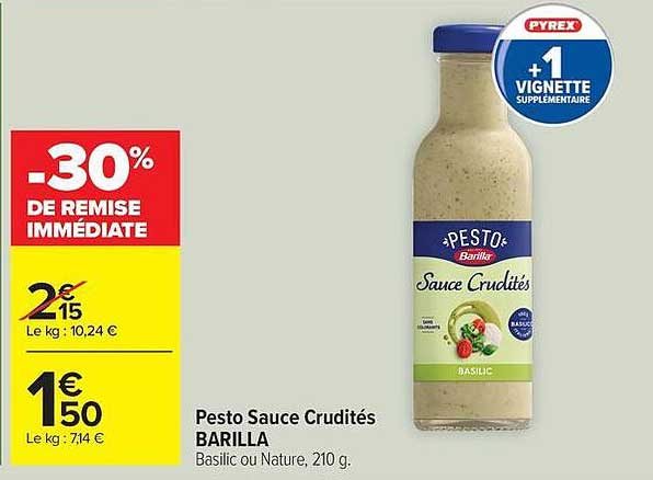 Pesto Sauce Crudités BARILLA