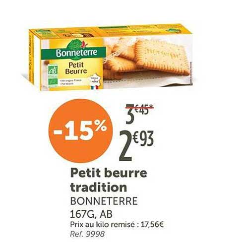 Petit beurre tradition BONNETERRE 167G, AB