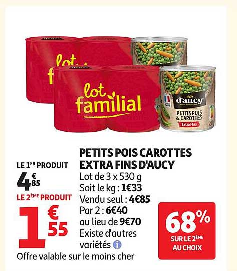 PETITS POIS CAROTTES EXTRA FINS D'AUCY