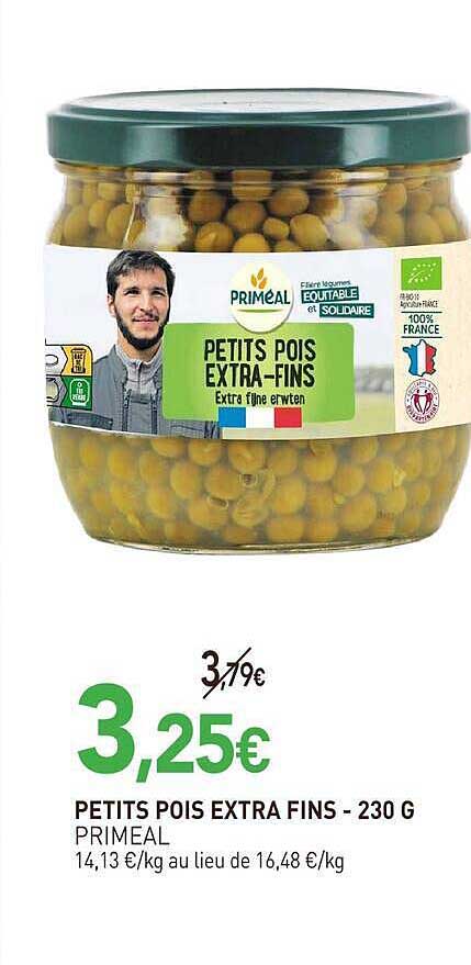 PETITS POIS EXTRA FINS - 230 G PRIMEAL