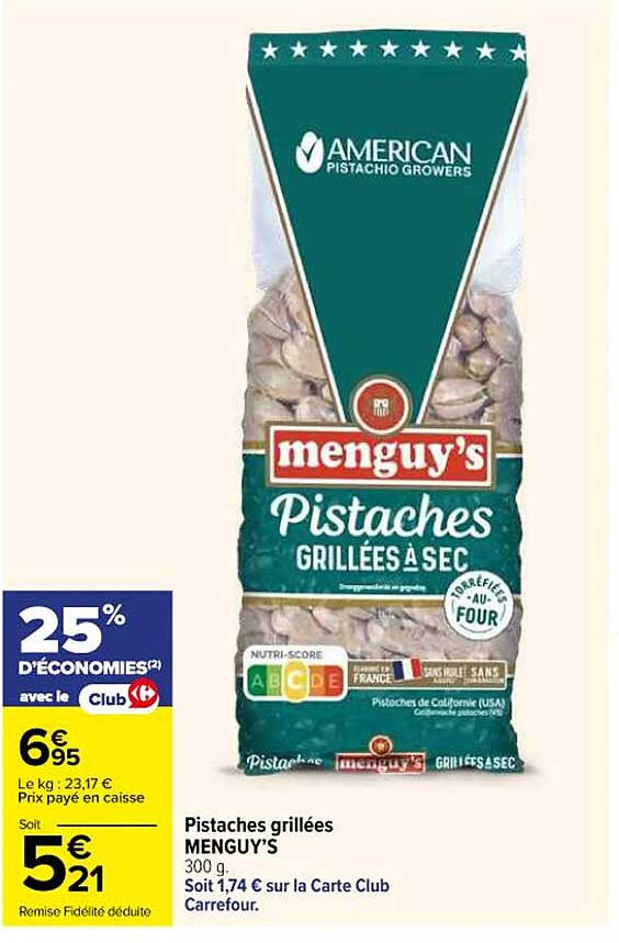 Pistaches grillées MENGUY'S
