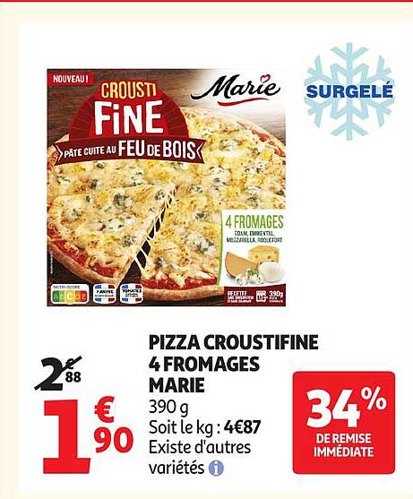 PIZZA CROUSTIFINE 4 FROMAGES MARIE