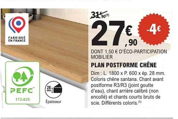 PLAN POSTFORME CHÊNE