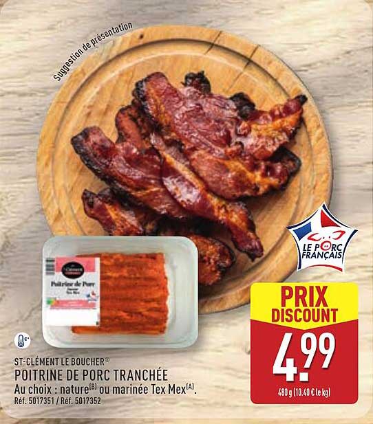 POITRINE DE PORC TRANCHÉE