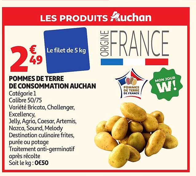 POMMES DE TERRE DE CONSOMMATION AUCHAN