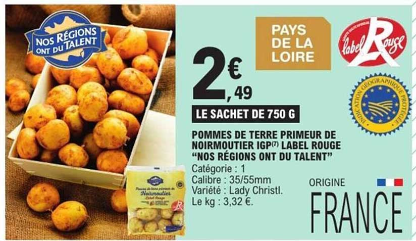 POMMES DE TERRE PRIMEUR DE NOIRMOUTIER IGP™ LABEL ROUGE “NOS RÉGIONS ONT DU TALENT”