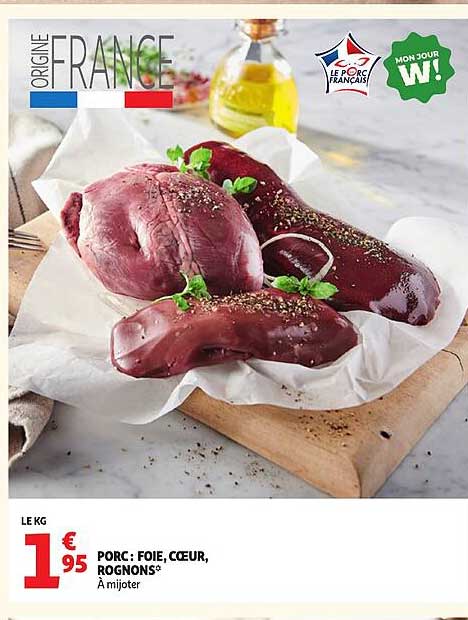 PORC: FOIE, CŒUR, ROGNONS* À mijoter