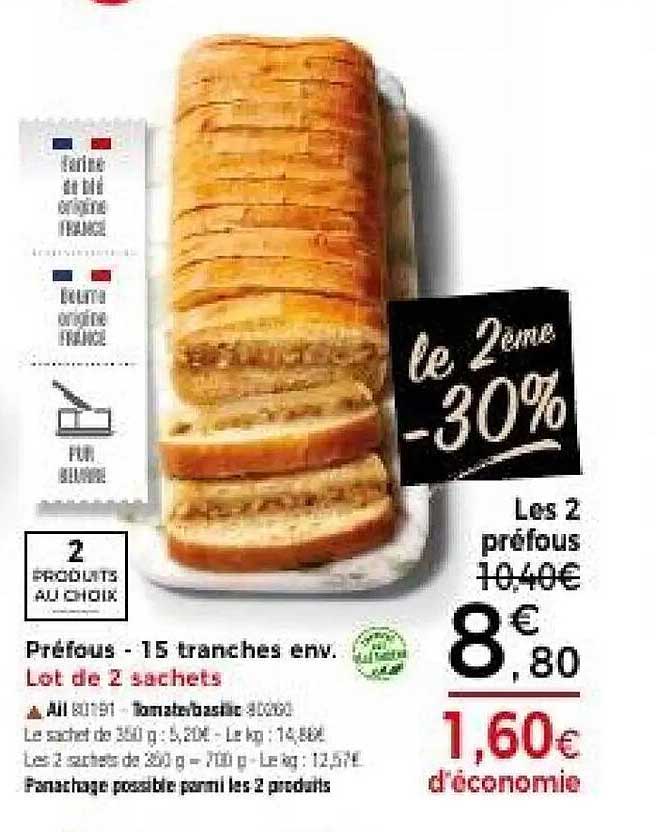 Préfous - 15 tranches env. Lot de 2 sachets