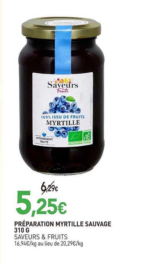 PRÉPARATION MYRTILLE SAUVAGE 310 G SAVEURS & FRUITS