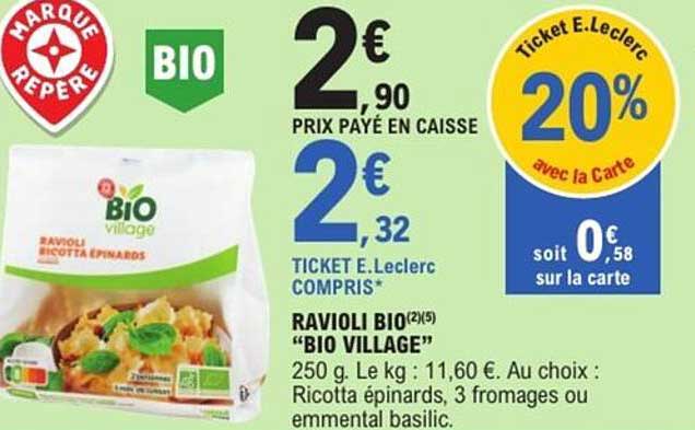 RAVIOLI BIO "BIO VILLAGE"