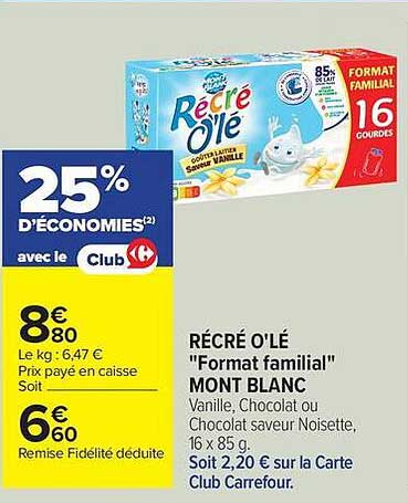 RÉCRÉ O'LÉ "Format familial" MONT BLANC