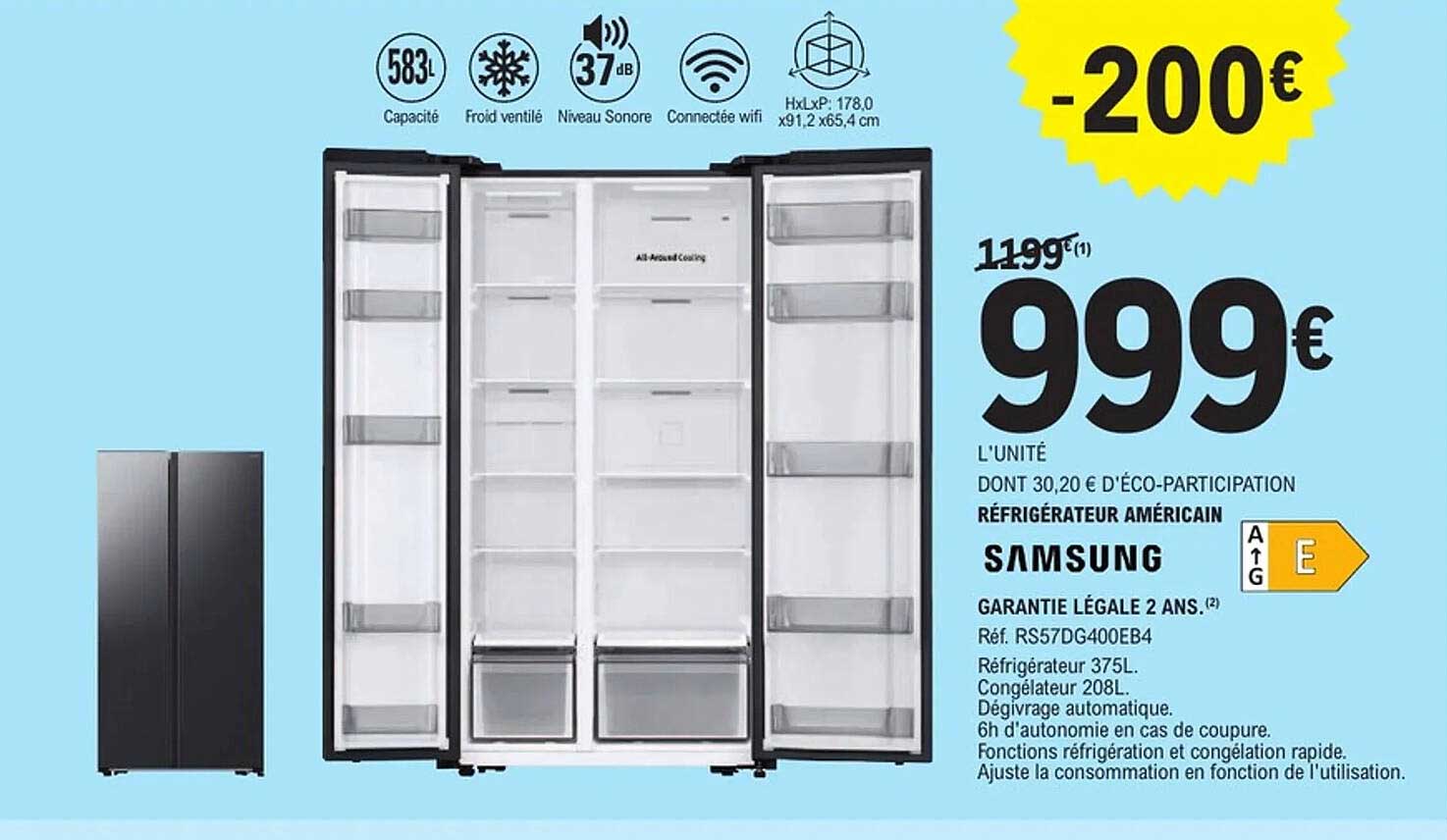 RÉFRIGÉRATEUR AMÉRICAIN SAMSUNG