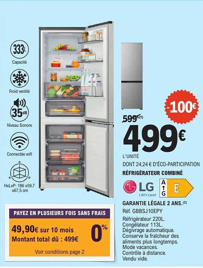 RÉFRIGÉRATEUR COMBINÉ