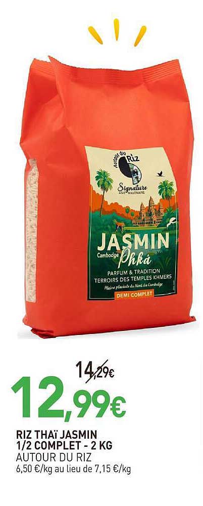 RIZ THAÏ JASMIN 1/2 COMPLET - 2 KG AUTOUR DU RIZ