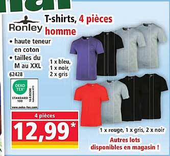 Ronley T-shirts, 4 pieces homme