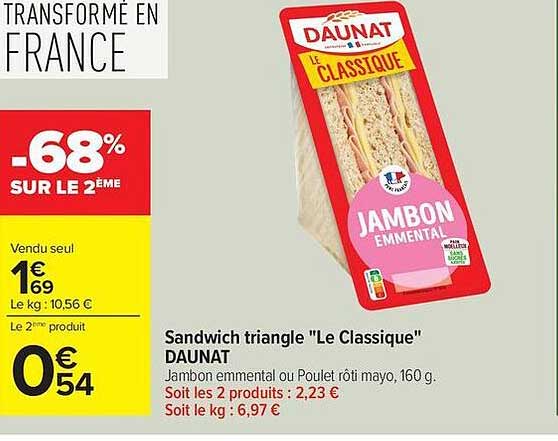 Sandwich triangle "Le Classique" DAUNAT