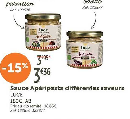 Sauce Apéripasta différentes saveurs