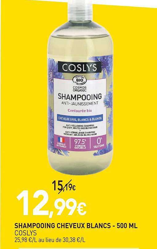 SHAMPOOING CHEVEUX BLANCS - 500 ML COSLYS