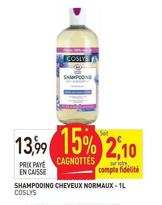 SHAMPOOING CHEVEUX NORMAUX - 1L COSLYS
