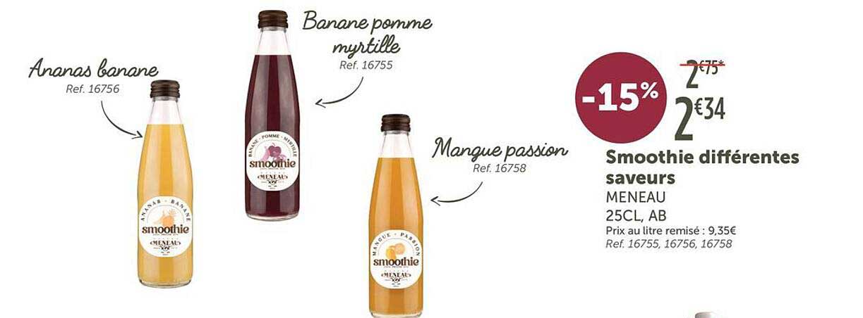 Smoothie différentes saveurs