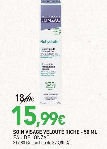 SOIN VISAGE VELOUTÉ RICHE - 50 ML EAU DE JONZAC