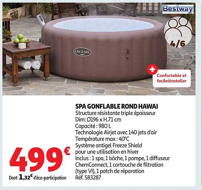 SPA GONFLABLE ROND HAWAI