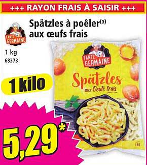 Spätzles à poêler aux œufs frais