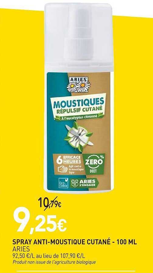 SPRAY ANTI-MOUSTIQUE CUTANÉ - 100 ML ARIES