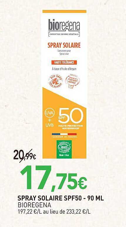 SPRAY SOLAIRE SPF50 - 90 ML BIOREGENA