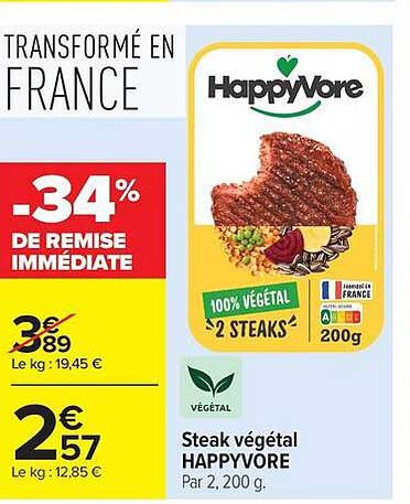 Steak végétal HAPPYVORE