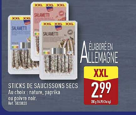 STICKS DE SAUCISSONS SECS
