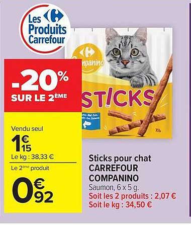 Sticks pour chat CARREFOUR COMPANINO