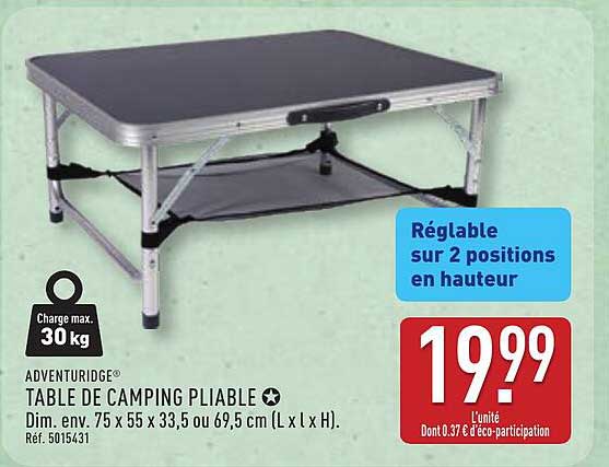 TABLE DE CAMPING PLIABLE