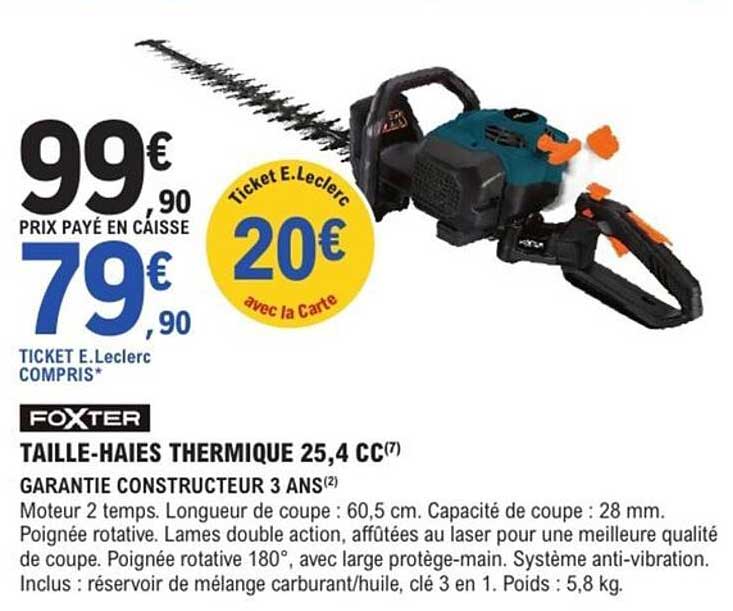 TAILLE-HAIES THERMIQUE 25,4 CC