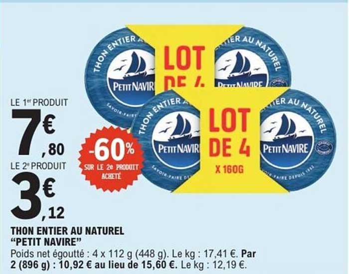THON ENTIER AU NATUREL “PETIT NAVIRE”