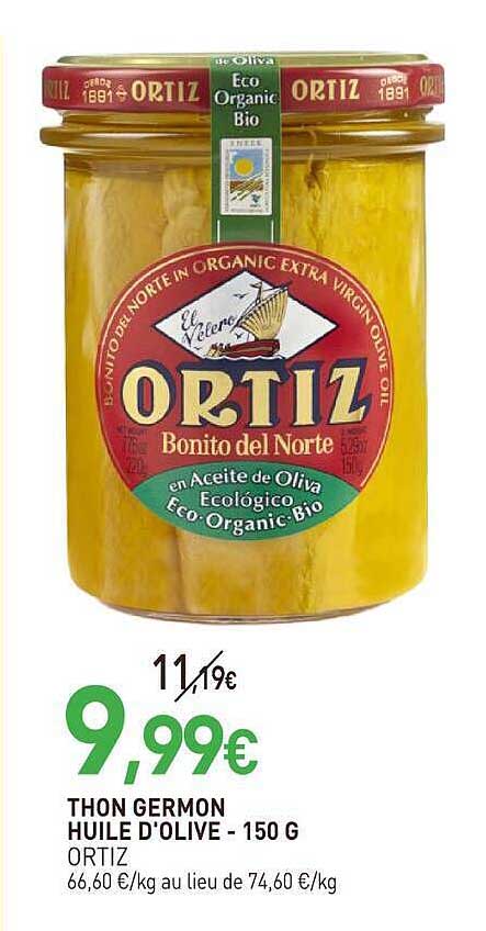 THON GERMON HUILE D'OLIVE - 150 G ORTIZ
