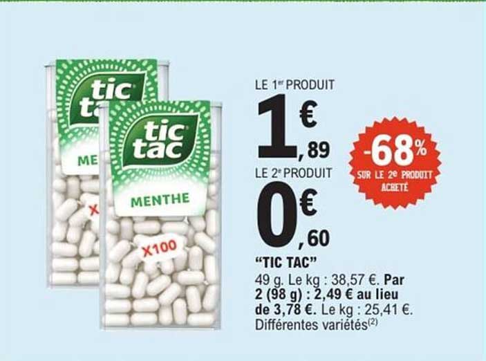 tic tac MENTHE x100