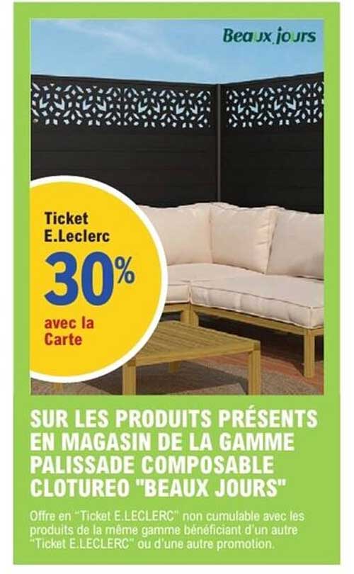 Ticket E.Leclerc 30% avec la Carte