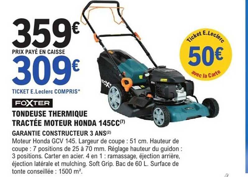 TONDEUSE THERMIQUE TRACTÉE MOTEUR HONDA 145CC