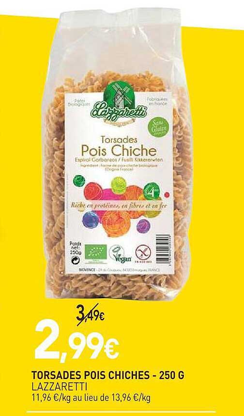 TORSADES POIS CHICHES - 250 G LAZZARETTI