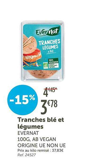 Tranches blé et légumes